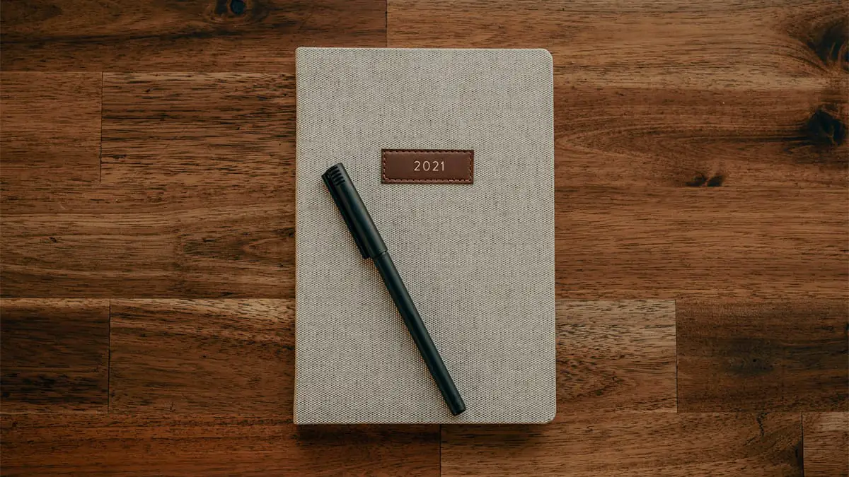 Diary showing 2021