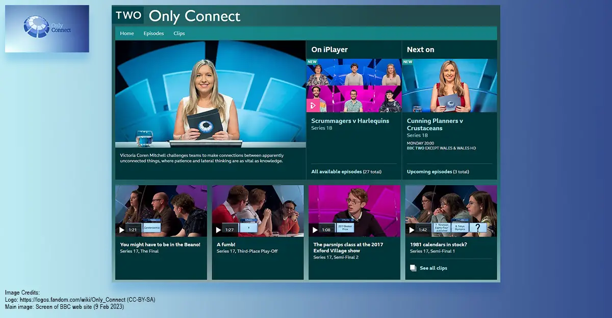 Only Connect Logo and BBC Screenshot