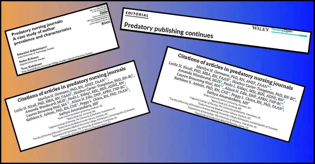 Four papers that have discussed predatory publishing and nursing