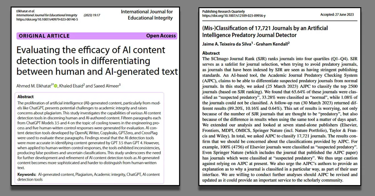 Two papers that address the topic of detecting AI generated text