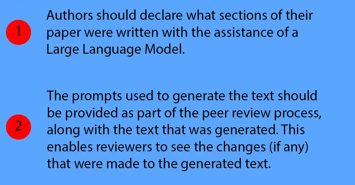 Two requirements when authors use ChatGPT